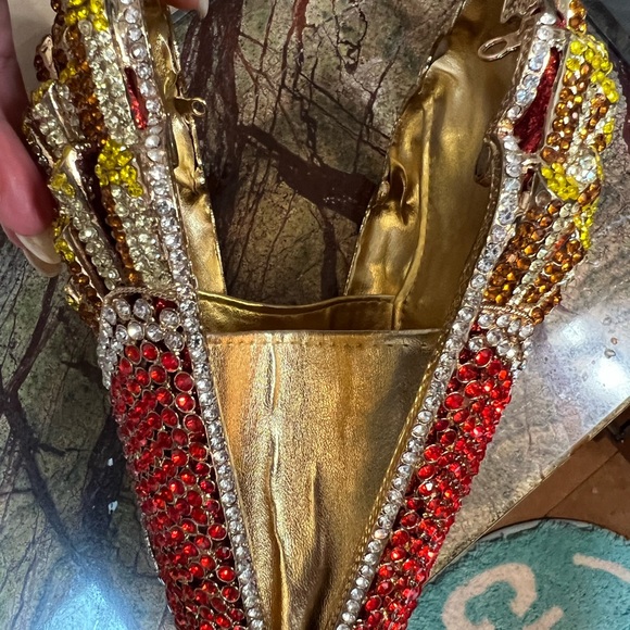 “Box of French Fries” 🍟 heavy crystal minaudiere clutch, red box with rainbow - Picture 12 of 16